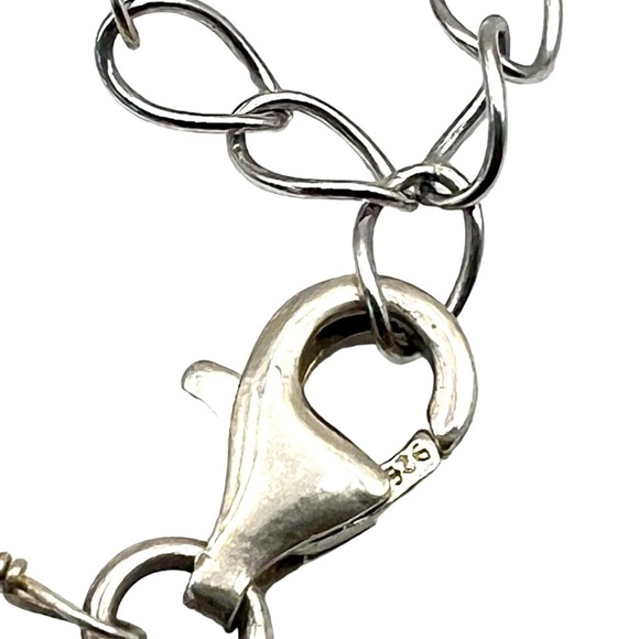 925 Sterling Silver Necklace With Swarovski Crystals & Grey Pearls.  A60 - Picture 13 of 13